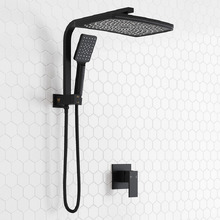 Ottimo 300mm Matte Black Short Twin Shower Mixer Set